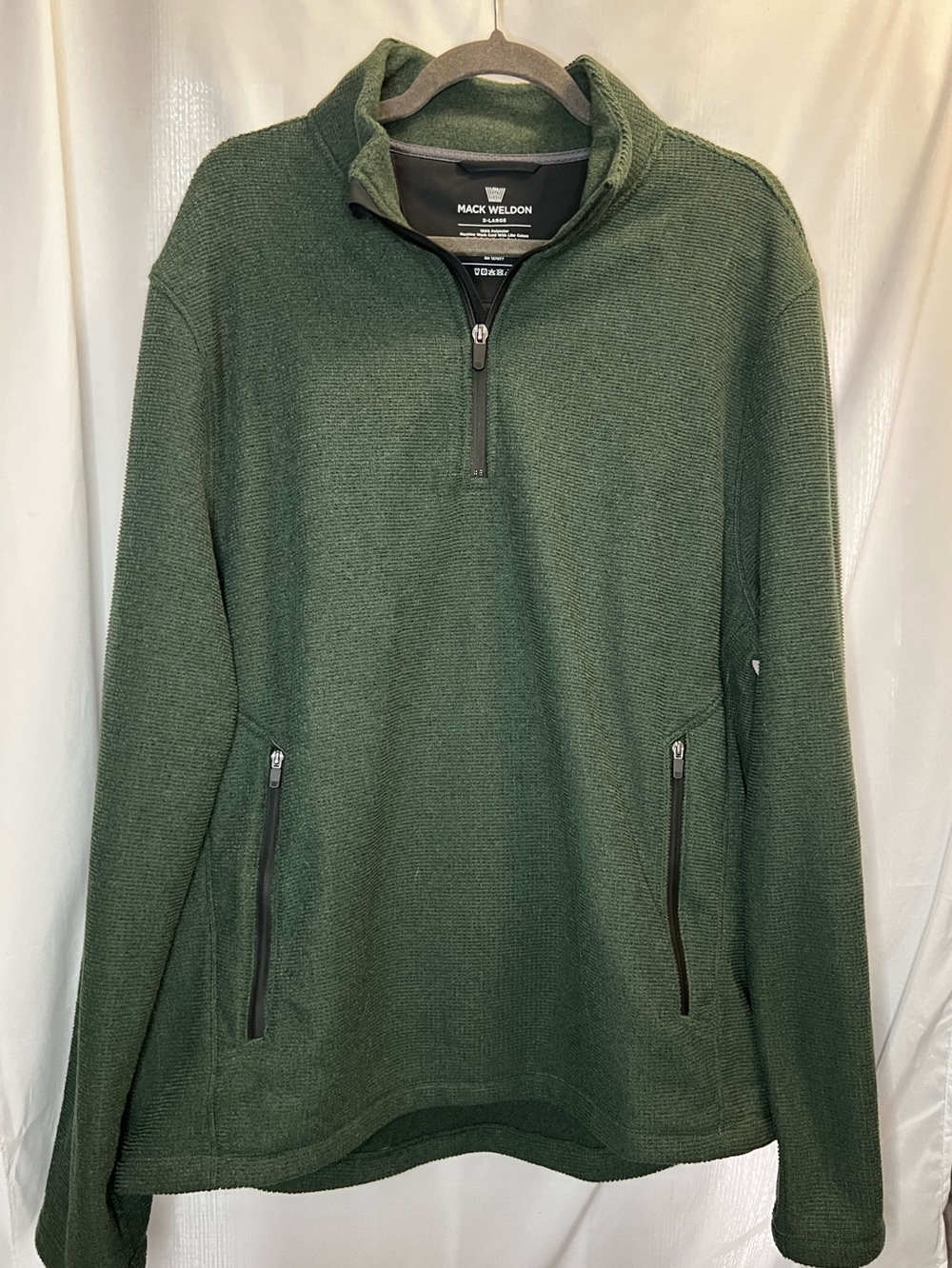 Mack Weldon Men's Dark Green Quarter-Zip Pullover